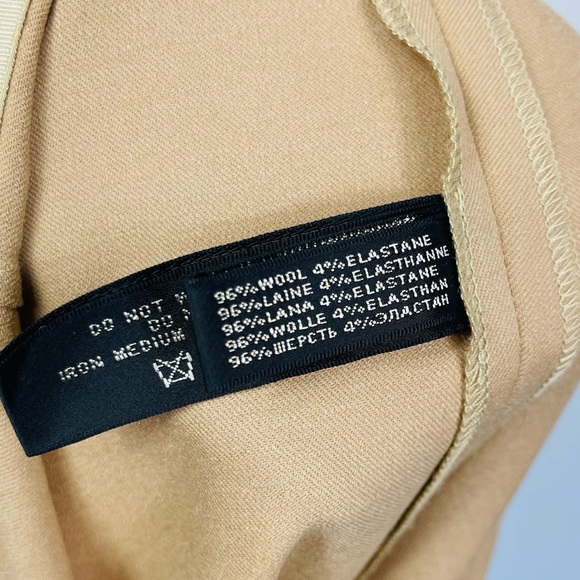 RALPH LAUREN Black Label High Rise Crop Beige Camel Wool Dress Pants Trousers 12 - Picture 9 of 15